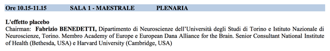 Effetto Placebo PLenaria - SITCC 2014