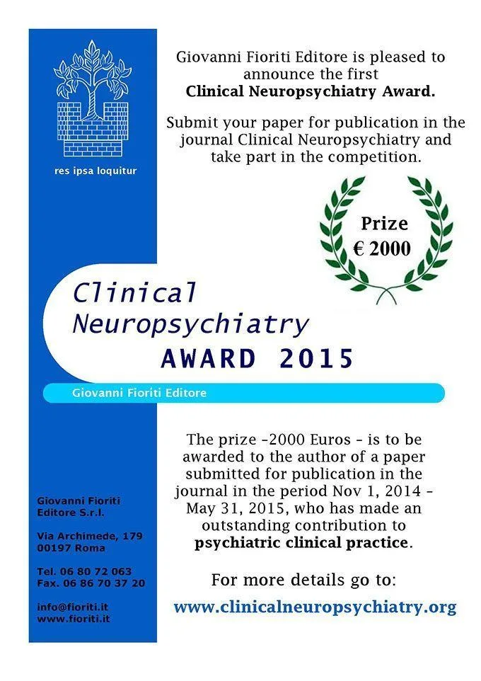 Clinical Neuropsichiatry Award 2015