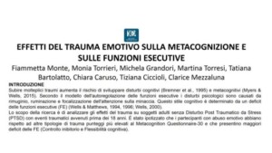 Effetti del trauma emotivo sulla metacognizione e sulle funzioni esecutive - Forum di Assisi 2015