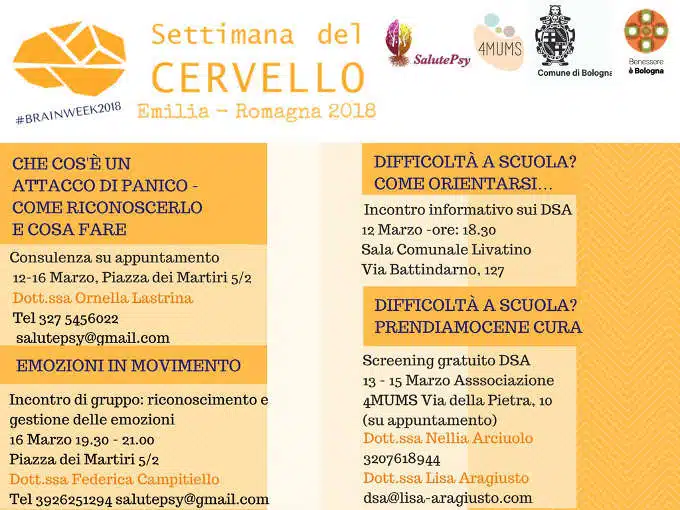 Settimana del cervello 2018 le iniziative a Bologna, dal 12 al 18 Marzo