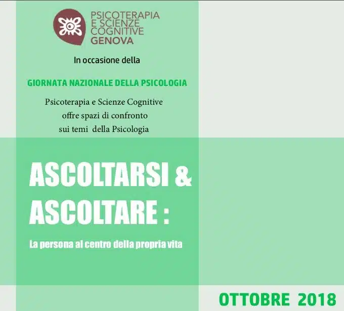 Ascoltarsi e ascoltare incontri gratuiti con psicologi -Genova, Ottobre 2018