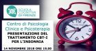 Il trattamento CBT-I per l’insonnia: presentazione del programma – Firenze, 14 Novembre 2018
