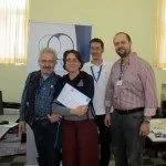 Da sinistra: Roberto Lorenzini, Brunella Coratti, Flavio Ponzio e Andrea Bassanini allo Stand di State of MInd - SITCC 2012 Roma