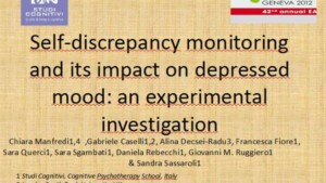 Self-Discrepancy Monitoring and its impact on Depressed Mood: an Experimental Investigation - Manfredi C. - EABCT 2012