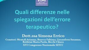 Quali differenze nelle spiegazioni dell'errore terapeutico. Sitcc 2012 Roma. Simona Errico - slides