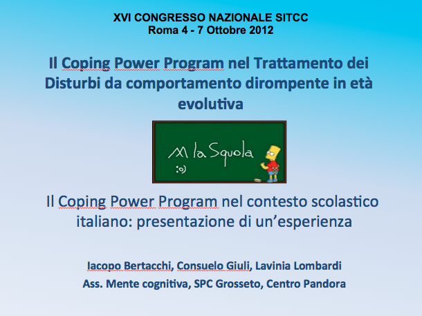 Il Coping Power Program nel Trattamento dei Disturbi da comportamento dirompente in età evolutiva