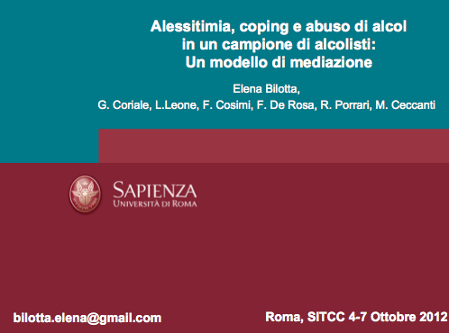 Alessitimia, Coping e Abuso di alcol