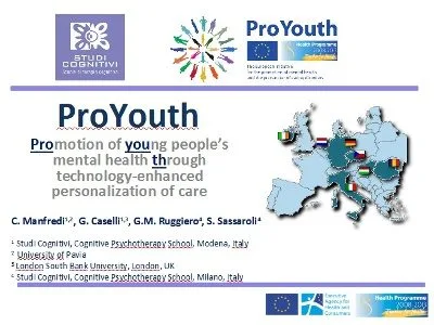 ProYouth: presentazione della piattaforma Web per la Promozione della Salute Mentale nei Giovani - SITCC 2012