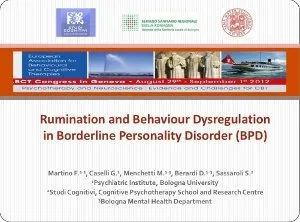 EABCT Geneve - Rumination and Behaviour Dysregulation in BPD