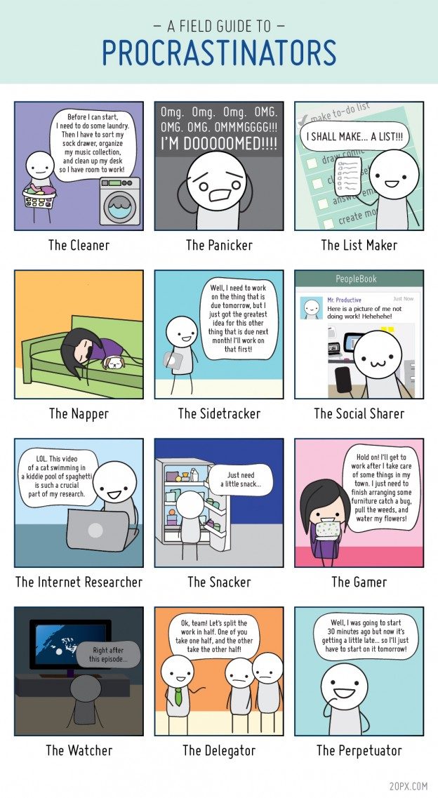 A Field Guide to Procrastinators. - Immagine: Copyright ©2013 - 20px – Twenty Pixels