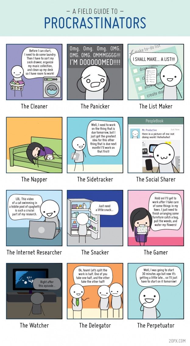 A Field Guide to Procrastinators. - Immagine: Copyright ©2013 - 20px – Twenty Pixels
