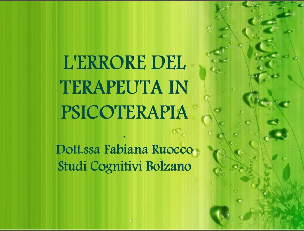 L'errore del terapeuta in psicoterapia