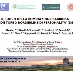 La ruminazione rabbiosa nel disturbo borderline - Assisi 2013