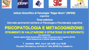 PSICOPATOLOGIA E METACOGNIZIONE - Seminario 7 dicembre 2013 caltanissetta ISPEM