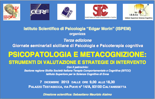 PSICOPATOLOGIA E METACOGNIZIONE - Seminario 7 dicembre 2013 caltanissetta ISPEM