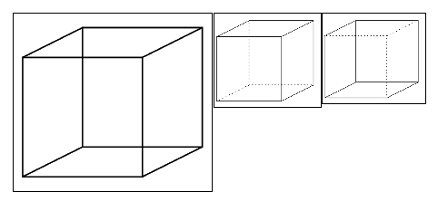 Cubo di Necker e le sue due possibili interpretazioni