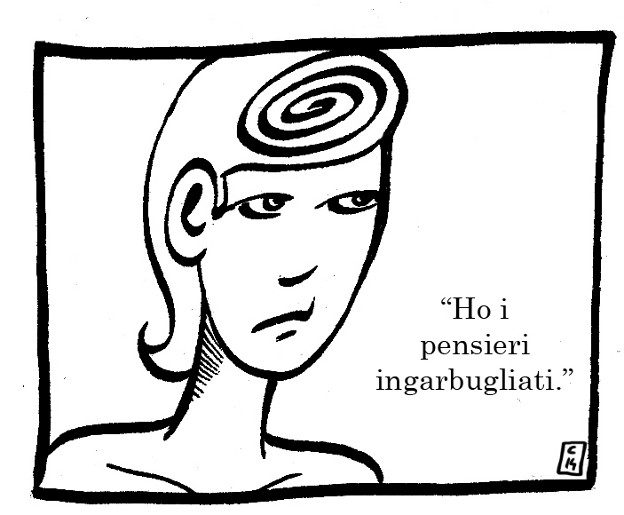 Pensieri ingarbugliati - Vignetta - Immagine: © Costanza Prinetti 2014 - 624