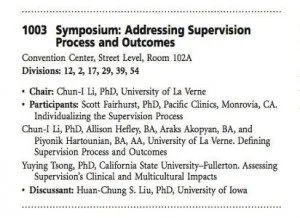Supervisione psicoterapia - ADDRESSING SUPERVISION PROCESS AND OUTCOMES - APA 2014 WASHINGTON DC -