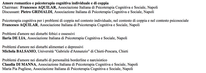 Amore romantico e psicoterapia cognitiva individuale e di coppia