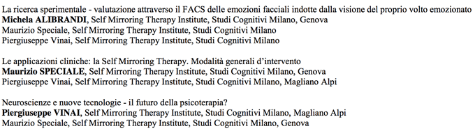 I neuroni specchio dalla ricerca alle applicazioni in psicoterapia 2 - SITCC 2014