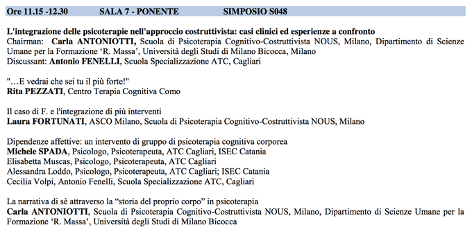 Integrazione Psicoterapie - SITCC 2014