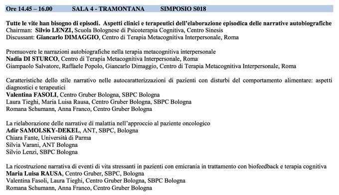 Tutte le vite han bisogno di episodi. Aspetti clinici e terapeutici dell’elaborazione episodica delle narrative autobiografiche
