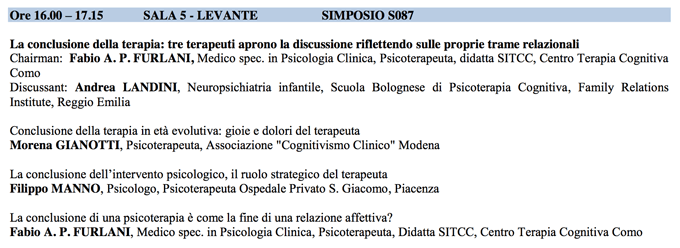 La conclusione della terapia- tre terapeuti aprono la discussione riflettendo sulle proprie trame relazionali