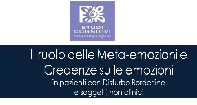 il ruolo delle meta-emozioni e Credenze sulle emozioni - SITCC 2014