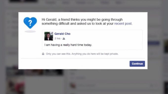 Prevenzione dei suicidi su Facebook, un nuovo servizio