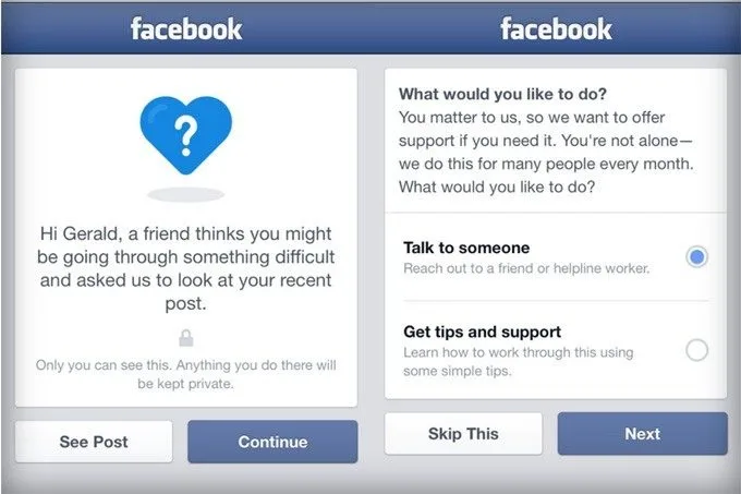 Prevenzione suicidio facebook