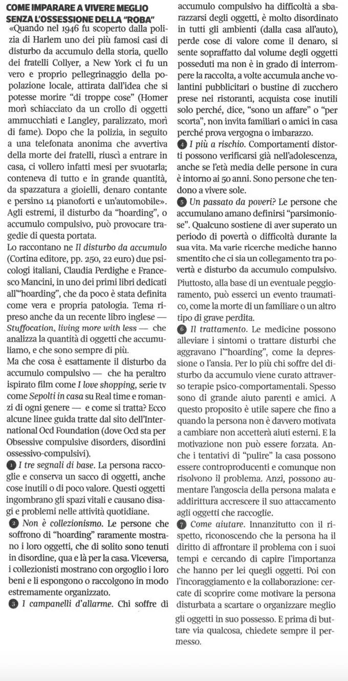 Hoarding - articolo