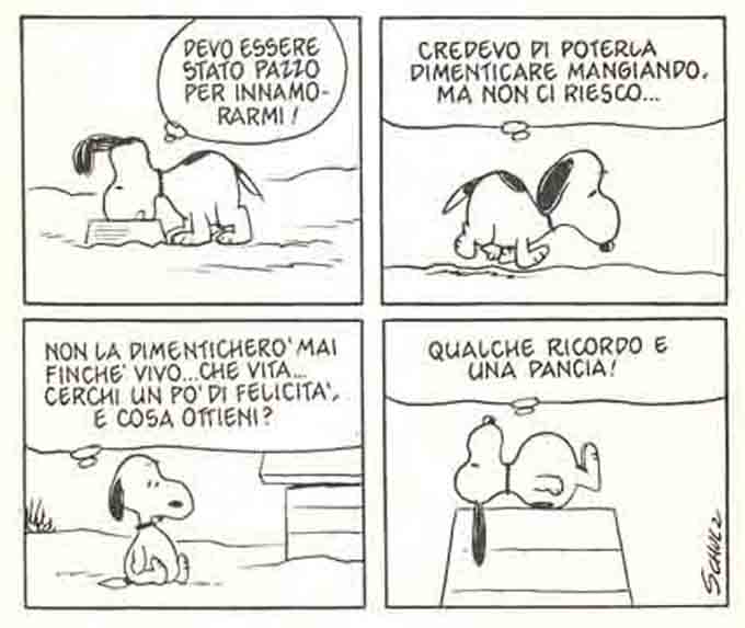 Snoopy La Delusione Amorosa E Il Cibo Come Auto Medicazione