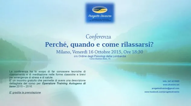 Perchè, quando e come rilassarsi - Milano 16 ottobre 2015