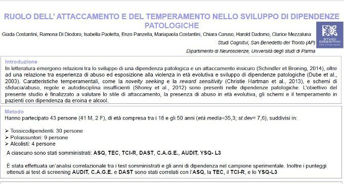 Ruolo dell’ attaccamento e del temperamento nello sviluppo di dipendenze patologiche - Forum di Assisi 2015