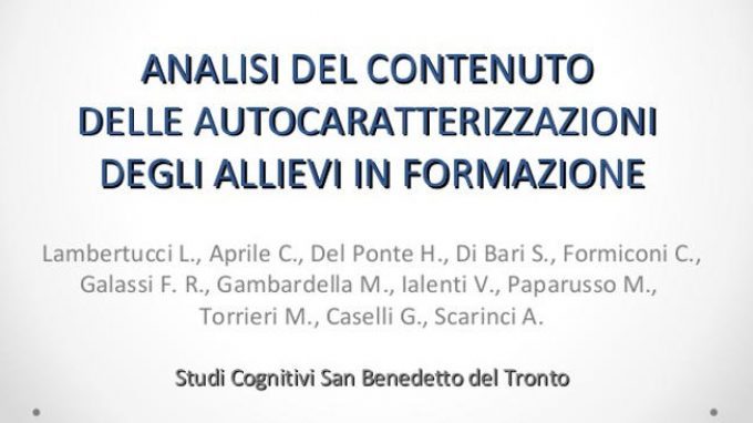 Analisi del contenuto delle autocaratterizzazioni degli allievi in formazione in Psicoterapia