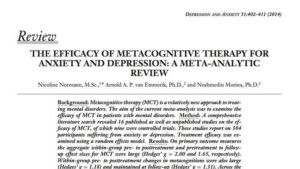 Efficacia della terapia metacognitiva