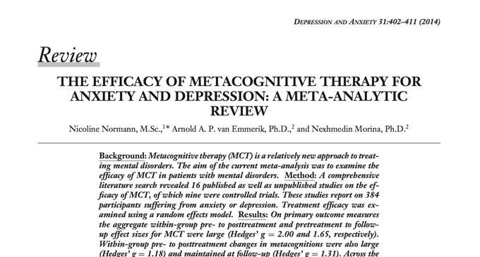 Efficacia della terapia metacognitiva