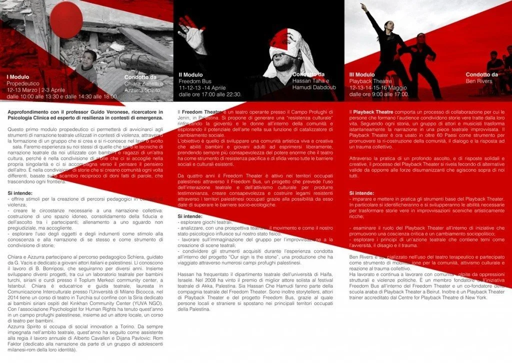 Playback Theatre: workshop 12 - 16 maggio BROCHURE RETRO