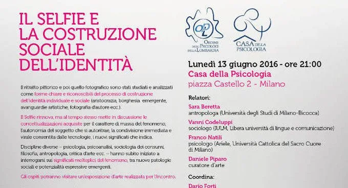 Il Selfie e la costruzione sociale dell&rsquo;identit&agrave; - Seminario OPL, 13 Giugno 2016