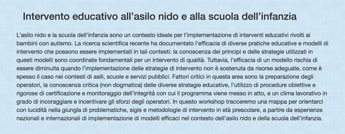 Intervento educativo all’asilo nido e alla scuola dell’infanzia - Autismi Erickson 2016