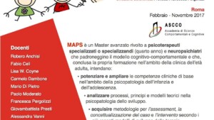 Master Avanzato in Psicoterapia Cognitivo-Comportamentale dello sviluppo - MAPS 2017 - Locandina MAPS 2017