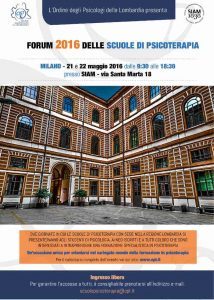 Forum 2016 delle Scuole di Psicoterapia - Milano, 21 e 22 Maggio 2016 - FEATURED