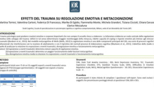 Effetti del trauma su regolazione emotiva e metacognizione - Riccione, 2017