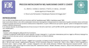 Processi metacognitivi nel narcisismo overt e covert - Riccione, 2017