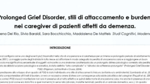 Prolonged grief disoder e attaccamento in caregiver di pazienti affetti da demenza