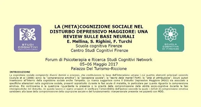 La (meta)cognizione sociale nel disturbo depressivo maggiore - Riccione, 2017