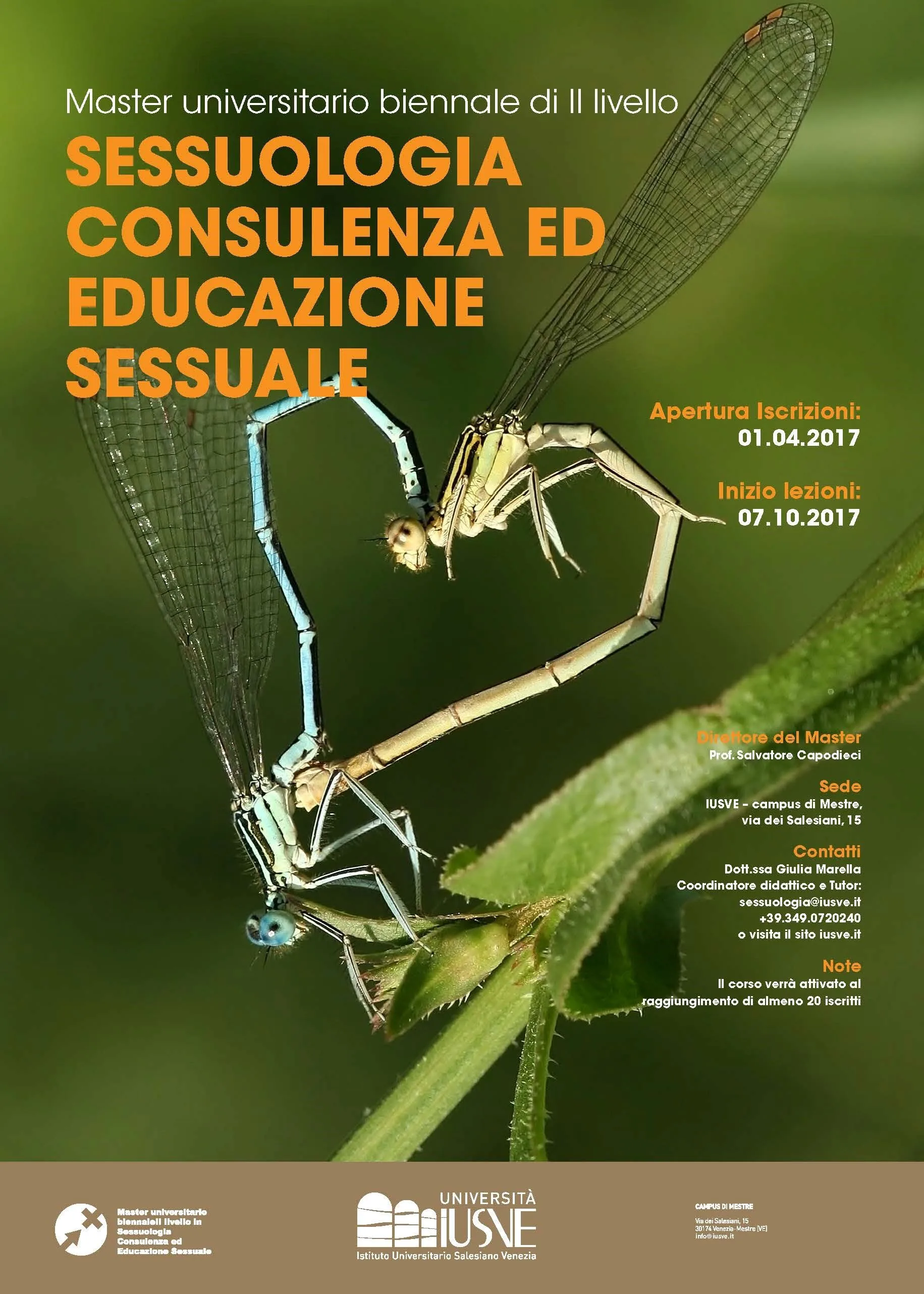 Sessuologia Consulenza ed Educazione Sessuale - Master Universitario biennale di II livello 2017-2018 - IUSVE Istituto Universitario Salesiano Venezia