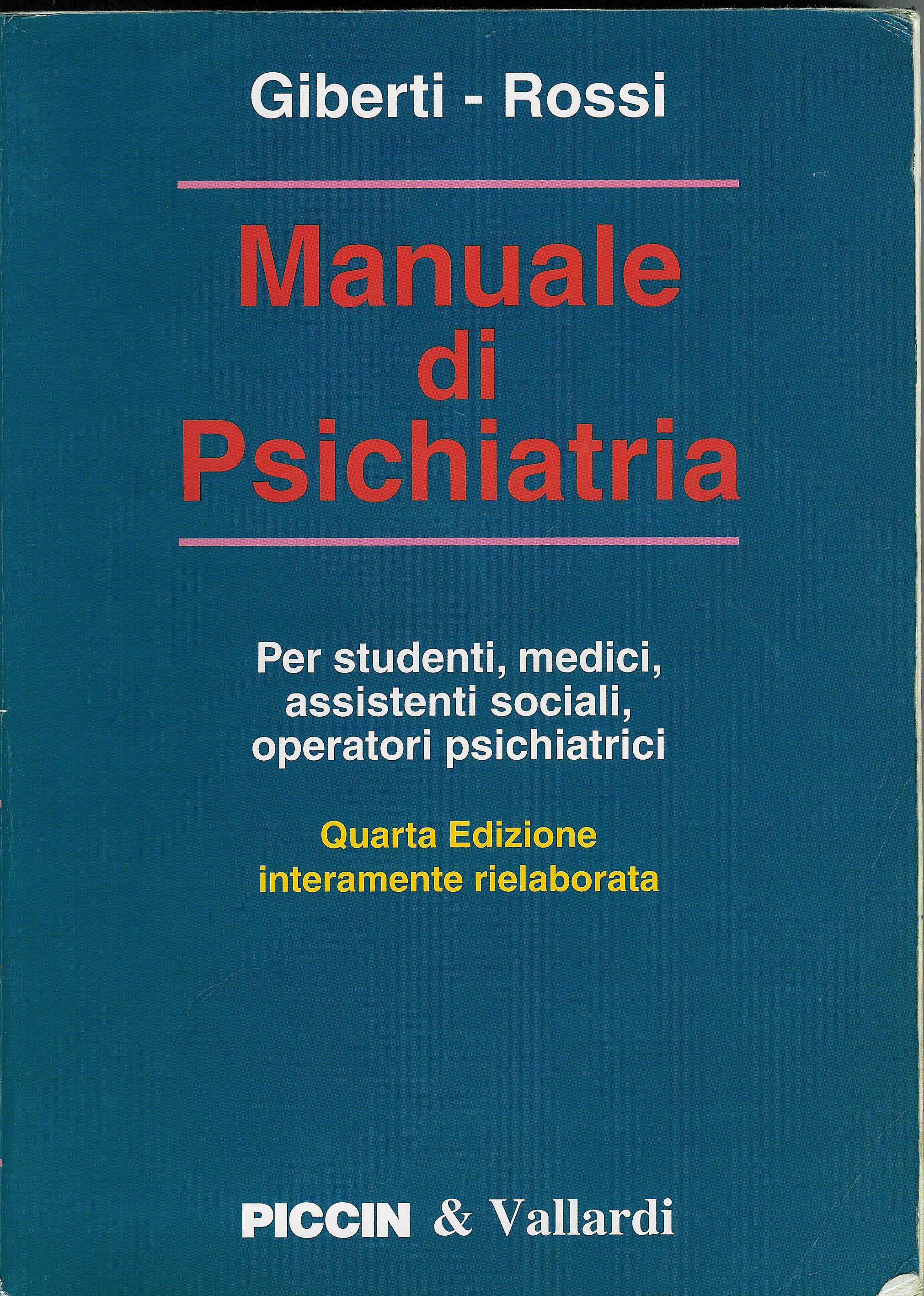 Giberti Rossi - Manuale di Psichiatria - Copertina