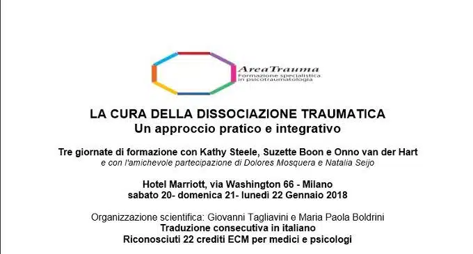 LA CURA DELLA DISSOCIAZIONE TRAUMATICA Un approccio pratico e integrativo Tre giornate di formazione con Kathy Steele, Suzette Boon e Onno van der Hart