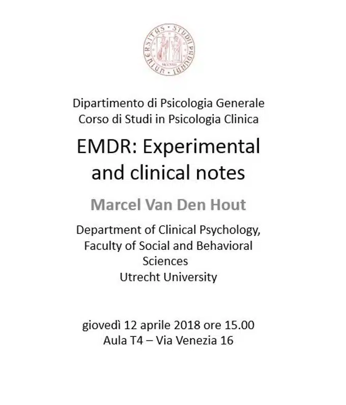 EMDR Experimental and clinical notes - Congresso col Prof Van den Hout